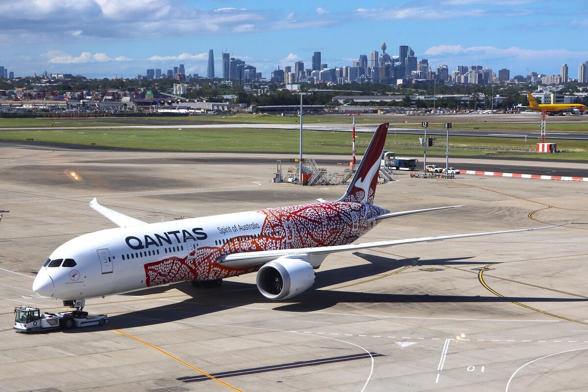 Boeing 787 from Qantas at Sydney airport, Australia