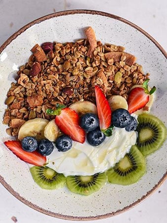 Homemade granola at Feel Green in Split, Croatia.
