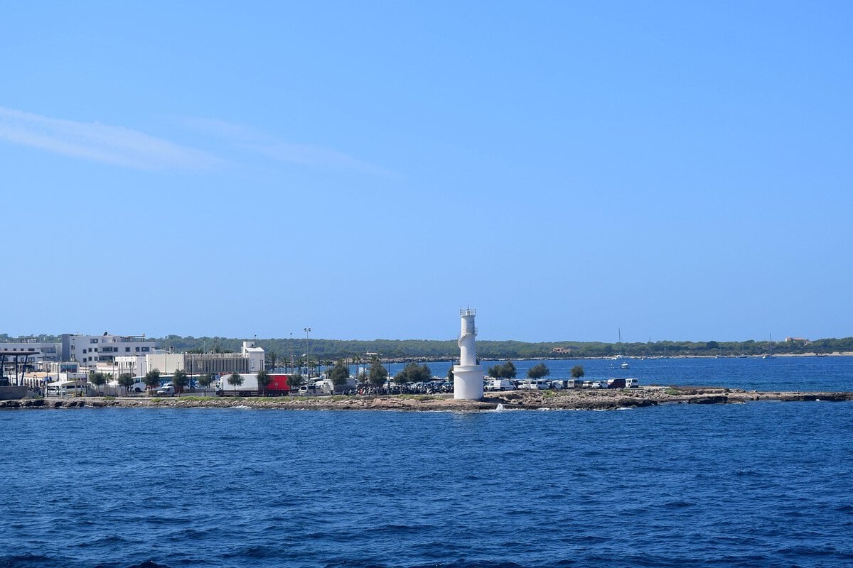 Small lighthouse in Ibiza, Spain.