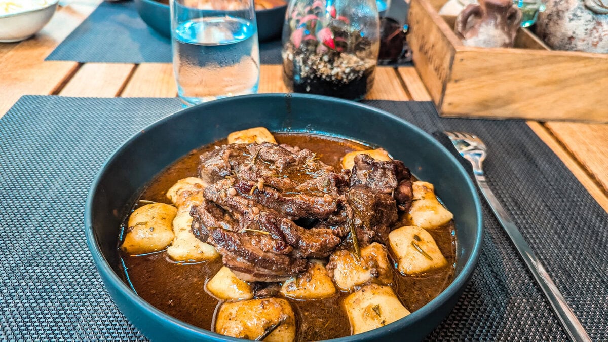 - A Week on a Catamaran in Croatia: Slow Sailing from Split to Hvar Wild boar meal at the Jurin Podrum restaurant in the old town center of Stari Grad on the island Hvar in Croatia.