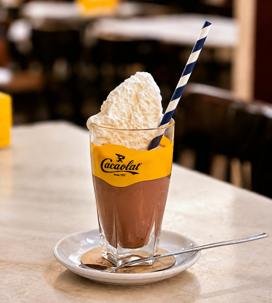Breakfast milkshake in Barcelona, Spain