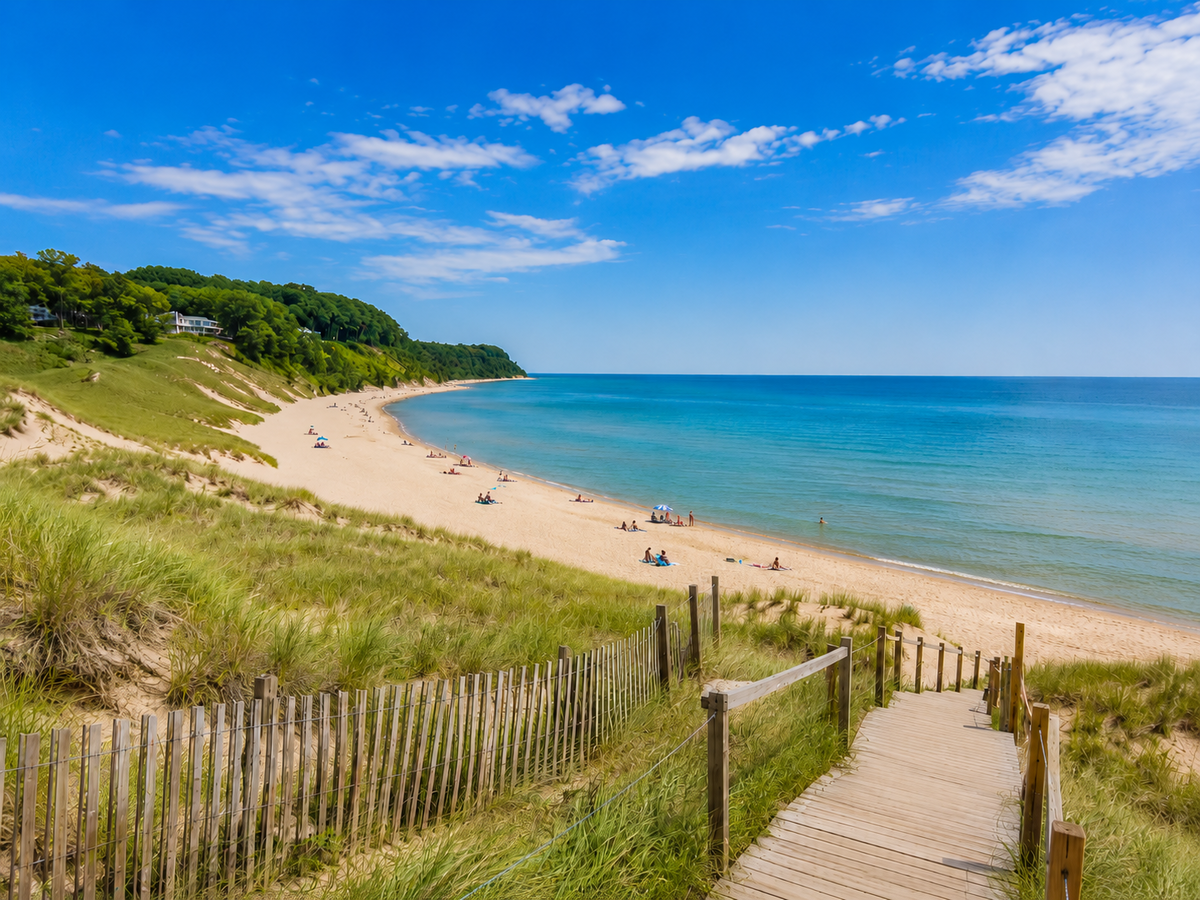 Oval Beach, Michigan, USA.