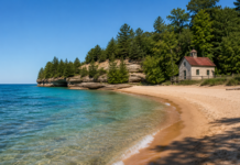 Ten Beaches Worth Skipping the Boardwalk For in the USA Schoolhouse Beach, Wisconsin, USA.